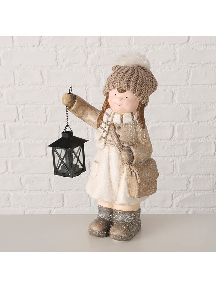 Boltze Figurka dekoracyjna "Charlie" w kolorze beżowo-jasnobrązowym - wys. 38 cm rozmiar: onesize