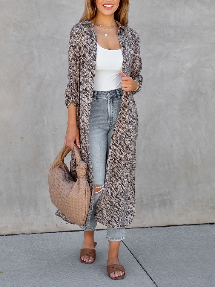 Milan Kiss Kimono w kolorze szaro-brązowym rozmiar: M