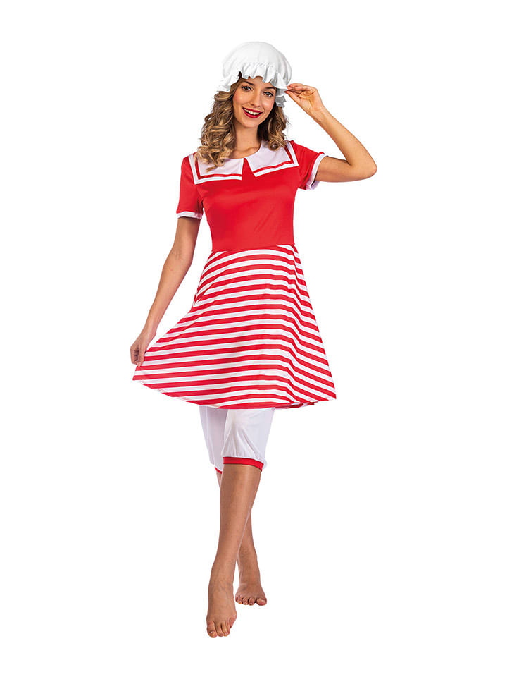 amscan 3-częściowy kostium "1920s Bathing suit" w kolorze czerwonym rozmiar: L