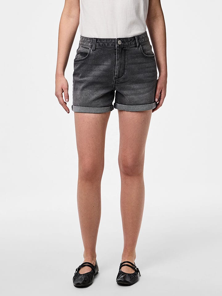 Pieces Szorty dżinsowe "Peggy" w kolorze szarym rozmiar: L