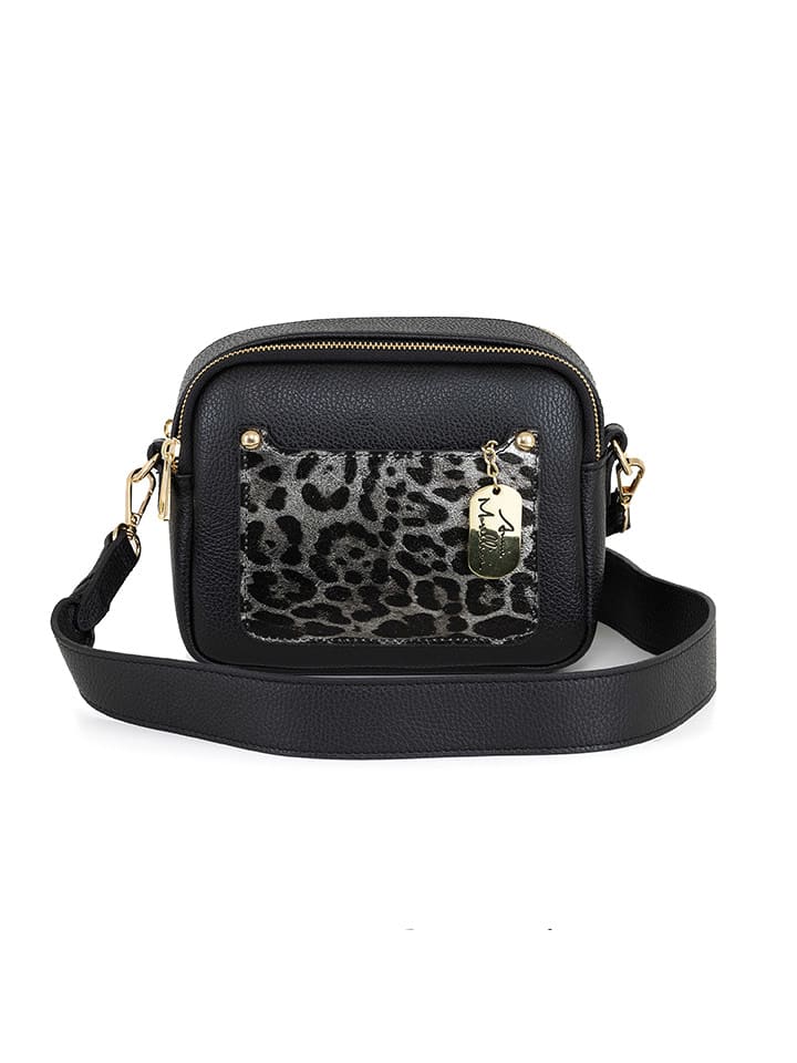 Anna Morellini Skórzana torebka "Aldina" w kolorze czarnym - 22 x 18 x 11 cm rozmiar: onesize