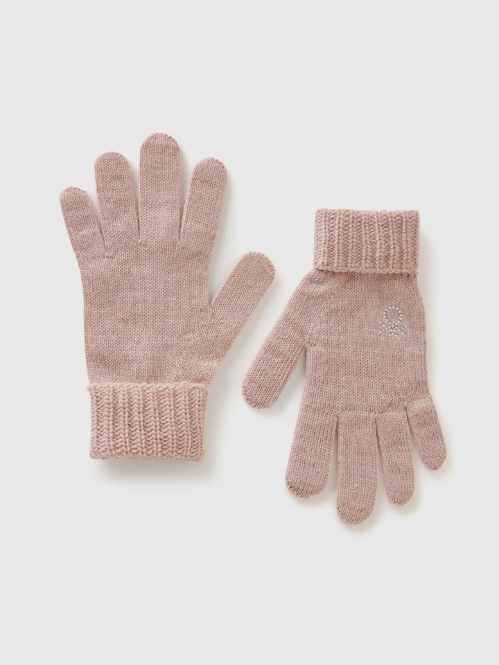 Benetton Rękawiczki w kolorze jasnoróżowym rozmiar: 168