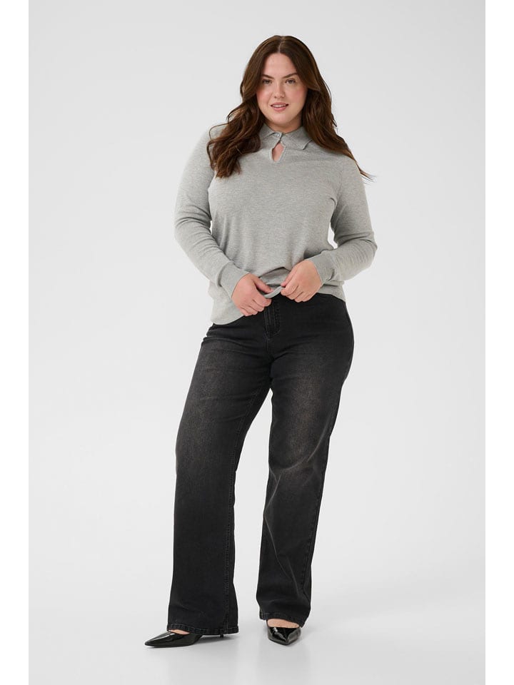 KAFFE curve Sweter "Janna" w kolorze jasnoszarym rozmiar: XL