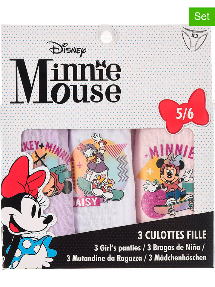 Disney Minnie Mouse Majtki (3 pary) "Minnie" ze wzorem rozmiar: 116-128