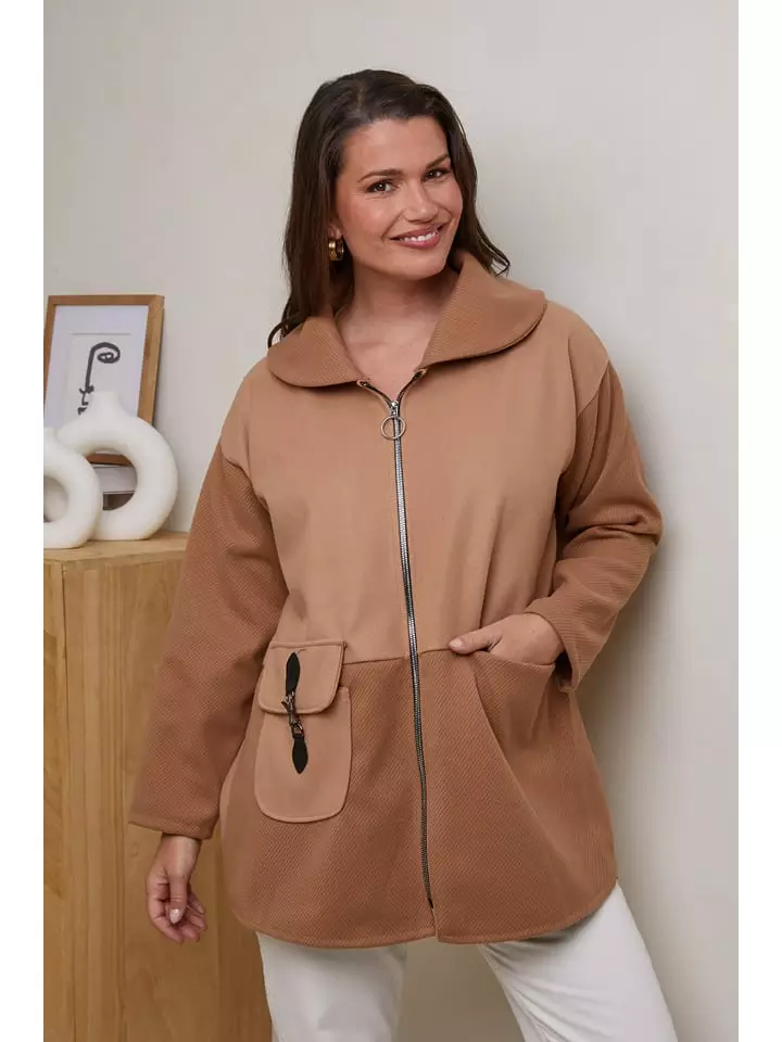 Curvy Lady Kurtka przejściowa w kolorze brązowym rozmiar: 44/46