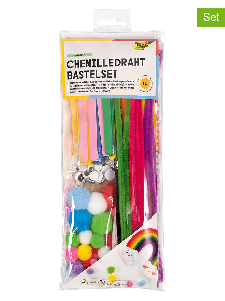 folia PAPER 212-częściowy zestaw "Chenilledraht Rainbow" do majsterkowania rozmiar: onesize