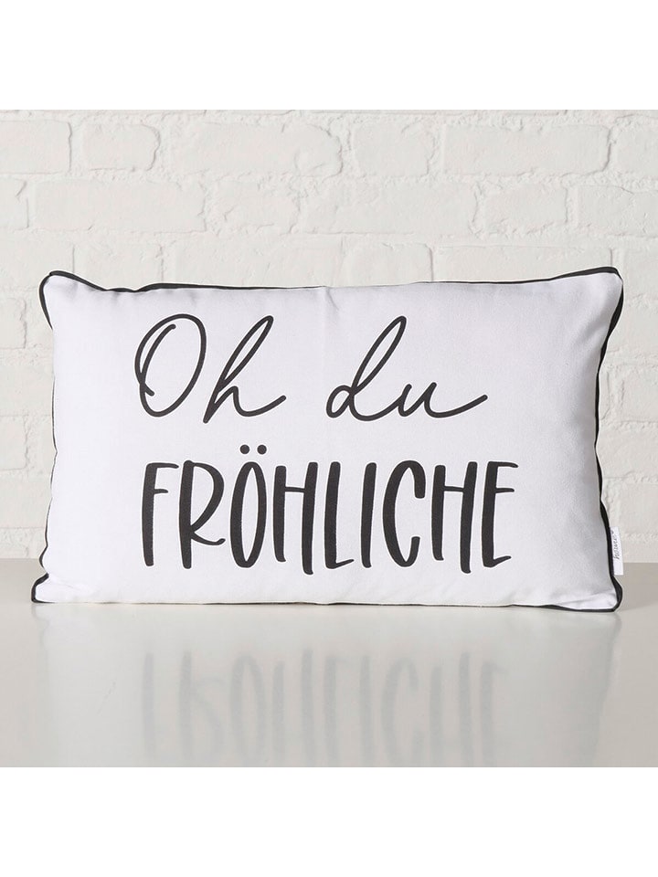 Boltze Poduszka "Trevan" w kolorze biało-czarnym - 50 x 30 cm rozmiar: onesize