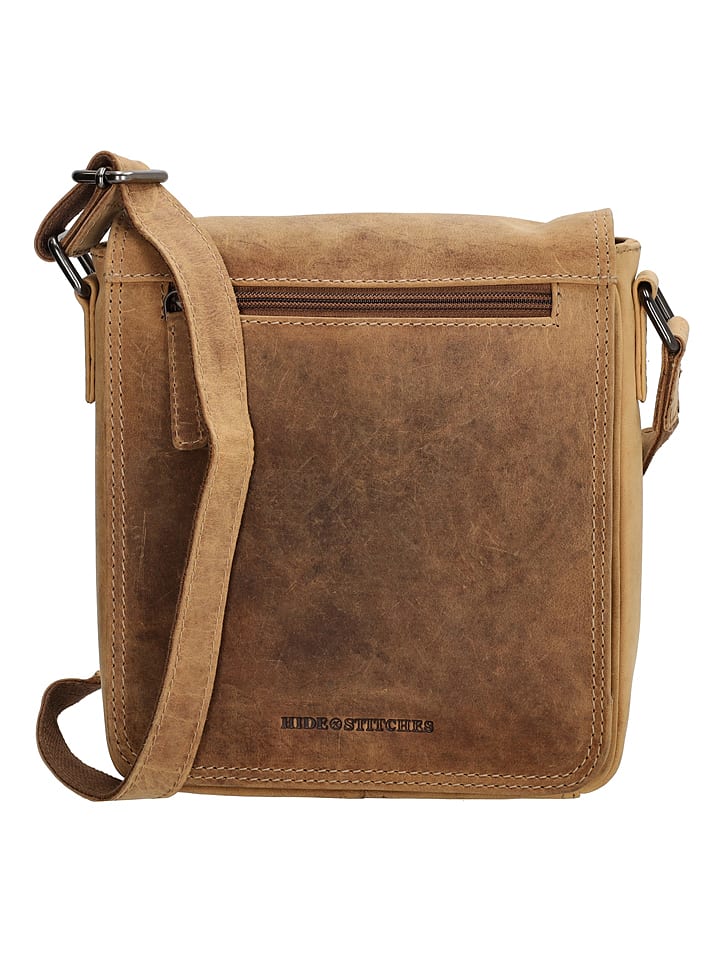 HIDE & STITCHES Skórzana torebka w kolorze jasnobrązowym - 21 x 22 x 6,5 cm rozmiar: onesize