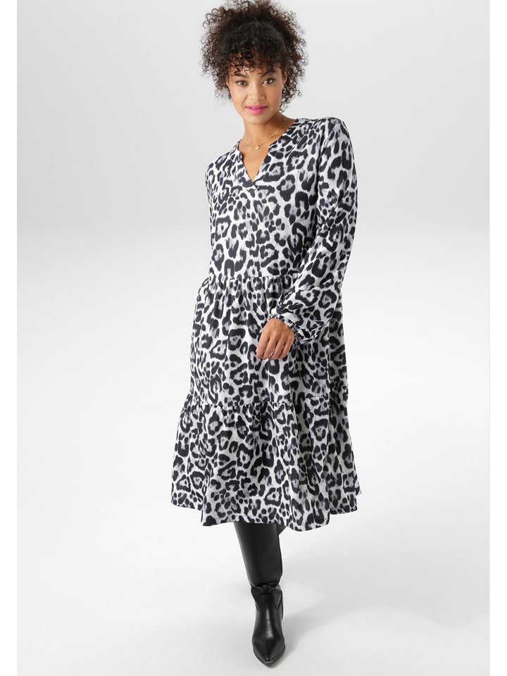 Aniston Sukienka w kolorze jasnoszaro-czarnym rozmiar: 54