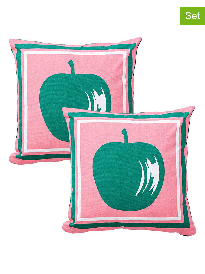 Benetton Poduszki (2 szt.) w kolorze jasnoróżowo-zielonym rozmiar: 40x40 cm