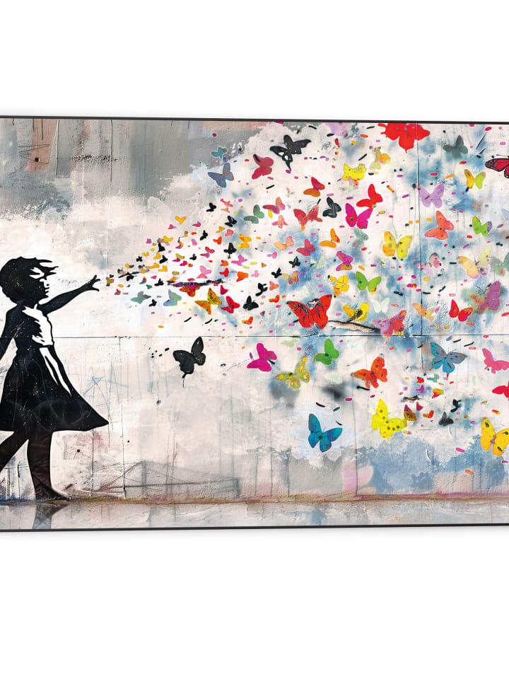 Orangewallz Druk artystyczny "Balloon Girl" w ramce rozmiar: 60x90 cm