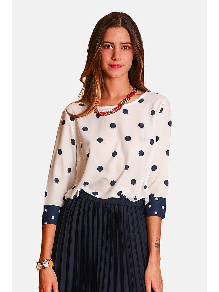 William de Faye Bluzka w kolorze kremowo-granatowym rozmiar: 38