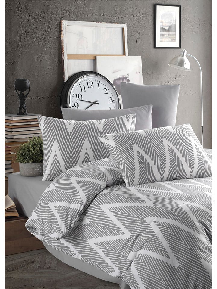 Elizabed Komplet pościeli w kolorze jasnoszaro-białym rozmiar: 140x200 cm