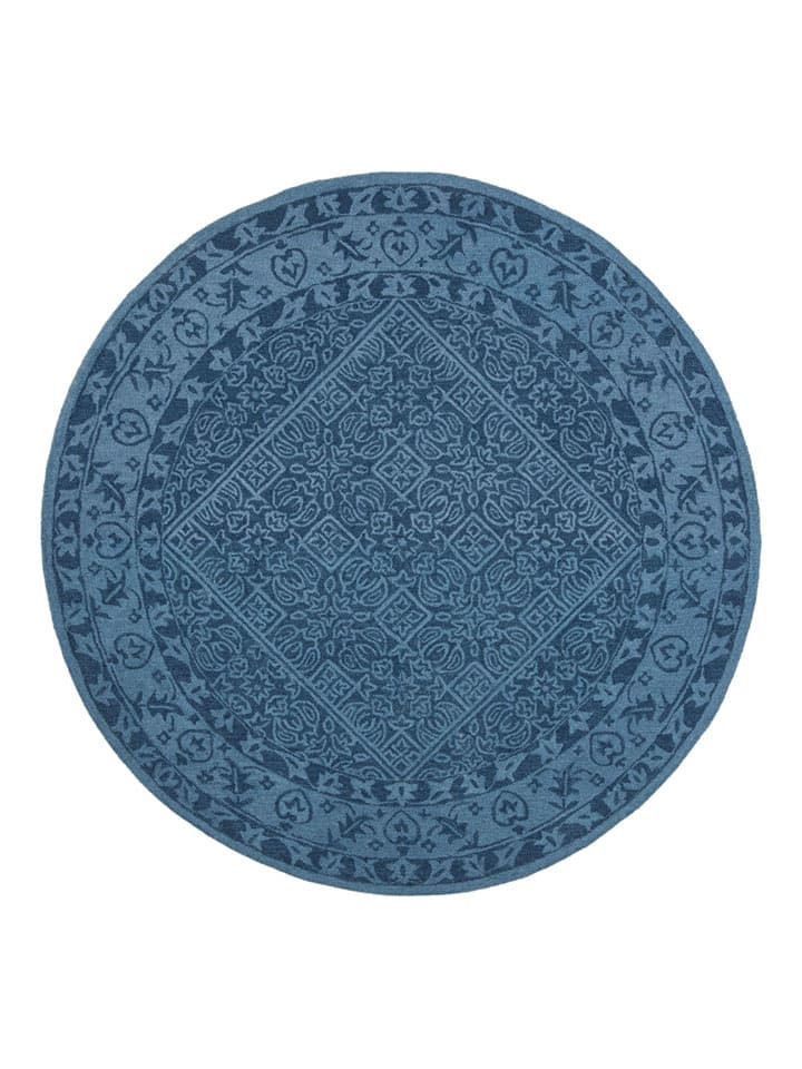 Safavieh Wełniany dywan "Dip Dye" w kolorze niebieskim rozmiar: 152x152 cm