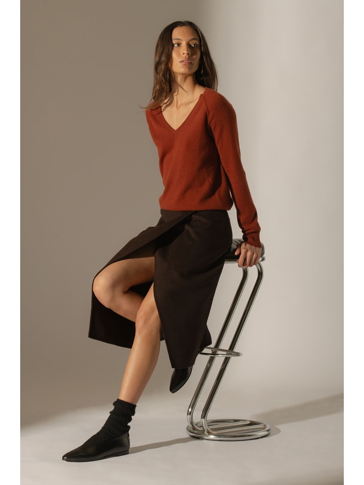 Perfect Cashmere Kaszmirowy sweter w kolorze ceglanym rozmiar: L