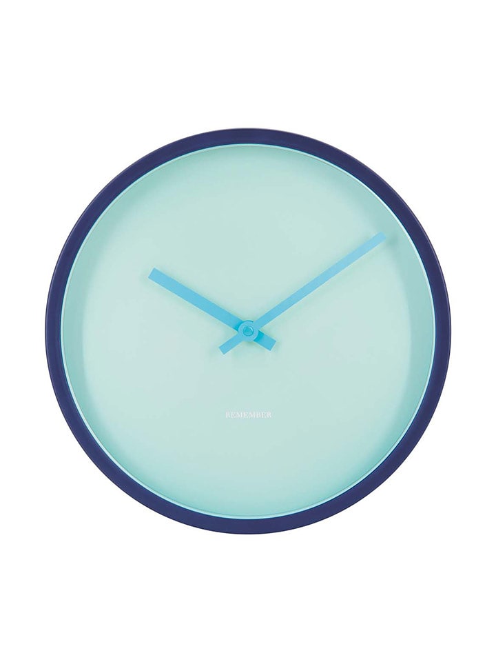 Remember Zegar ścienny "Aqua" w kolorze turkusowym - Ø 30 cm rozmiar: onesize