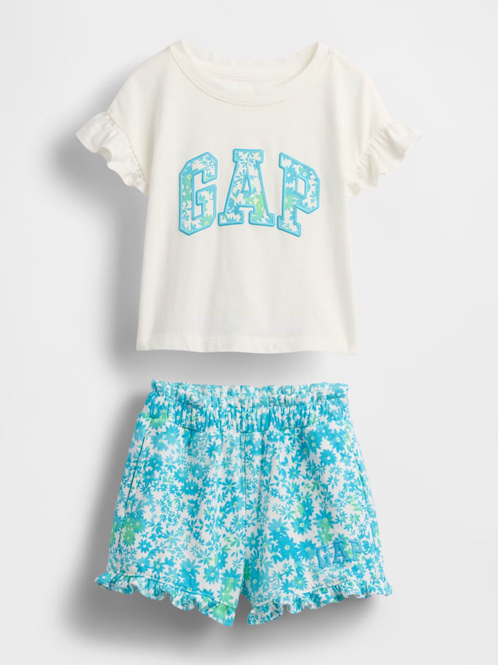 GAP 2-częściowy zestaw w kolorze biało-błękitno-zielonym rozmiar: 110