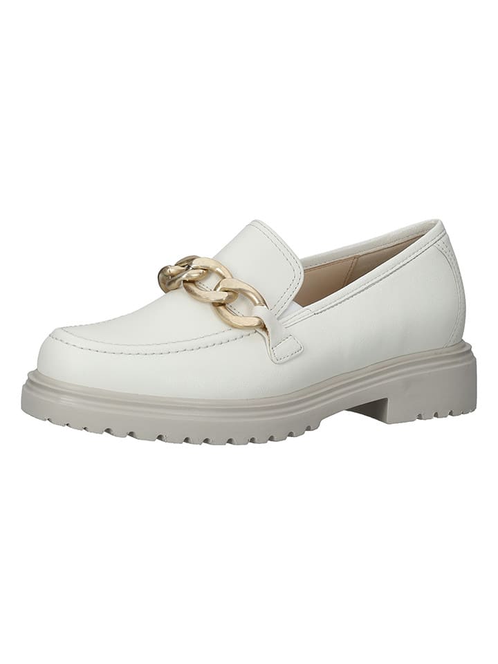 Gabor Skórzane mokasyny w kolorze białym rozmiar: 39
