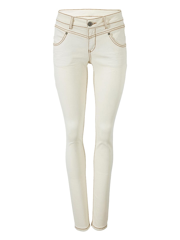 Heine Dżinsy - Skinny fit - w kolorze kremowym rozmiar: 48