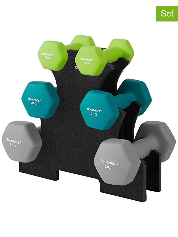 SONGMICS 7-częściowy zestaw w kolorze zielono-miętowo-jasnoszarym rozmiar: onesize