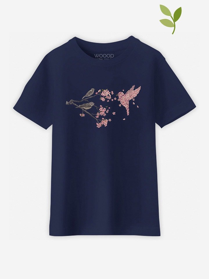 WOOOP Koszulka "Blossom bird" w kolorze granatowym rozmiar: 140