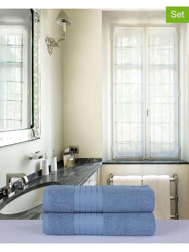 Good Morning Ręczniki prysznicowe (2 szt.) w kolorze błękitnym rozmiar: 70x140 cm