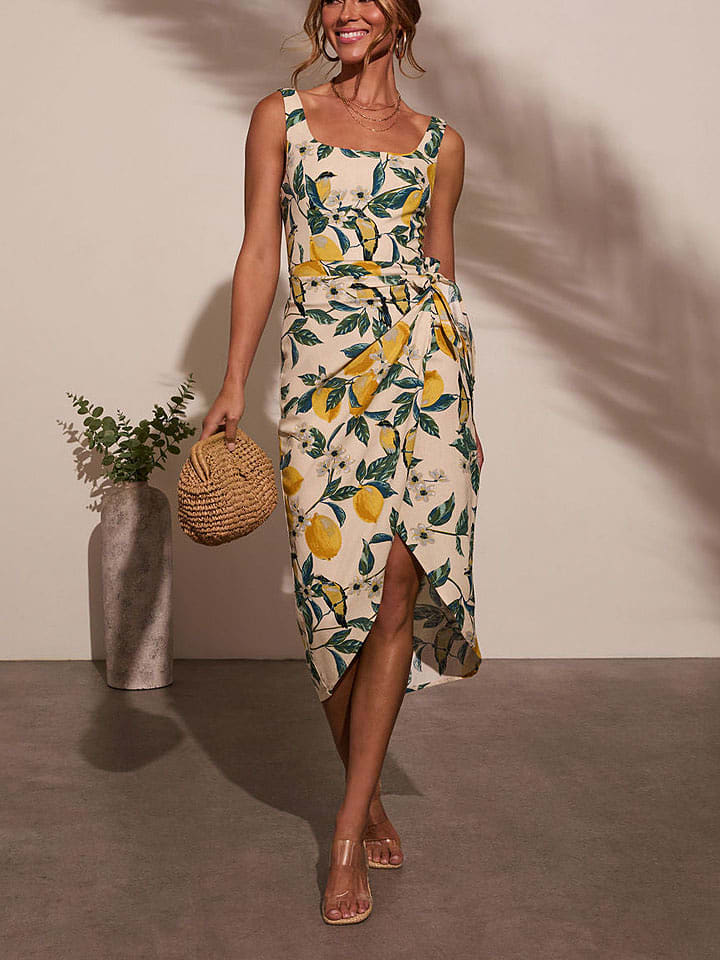 LA Angels Sukienka w kolorze beżowo-zielonym rozmiar: S