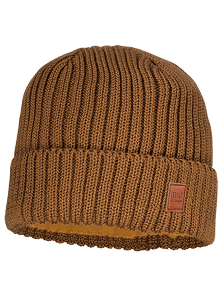 MaxiMo Wełniana czapka w kolorze jasnobrązowym rozmiar: 55 cm