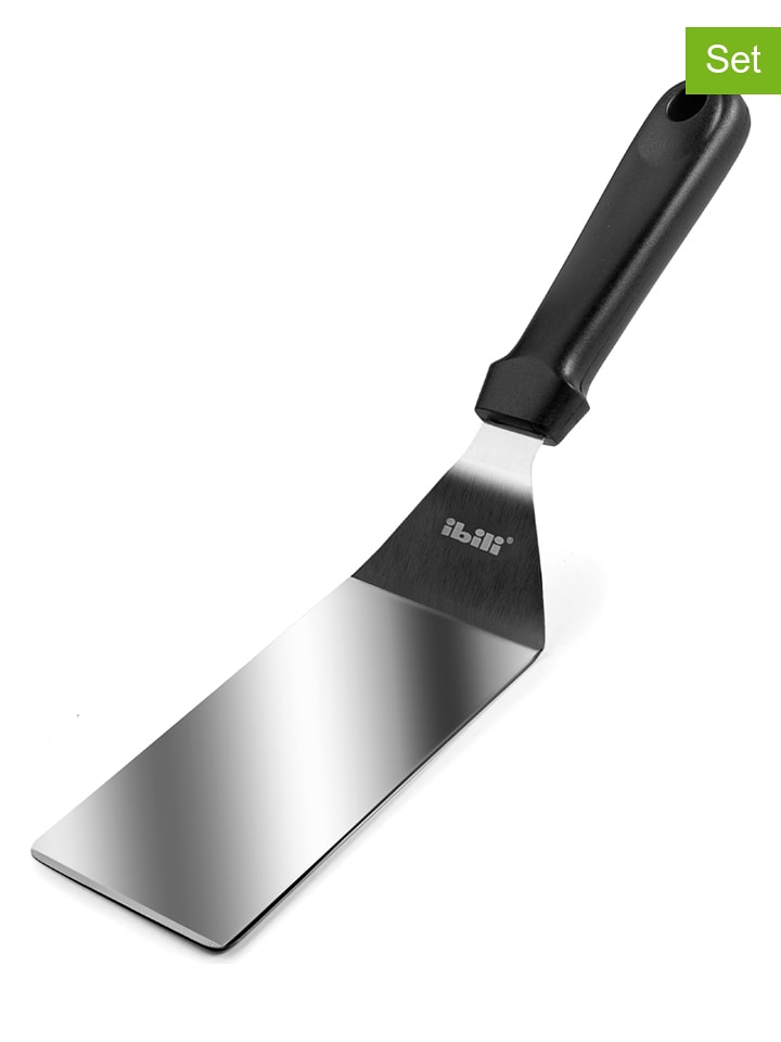 Ibili Łopatki (2 szt.) "Ecoprof" w kolorze srebrno-czarnym do ciasta - 25 x 7 cm rozmiar: onesize