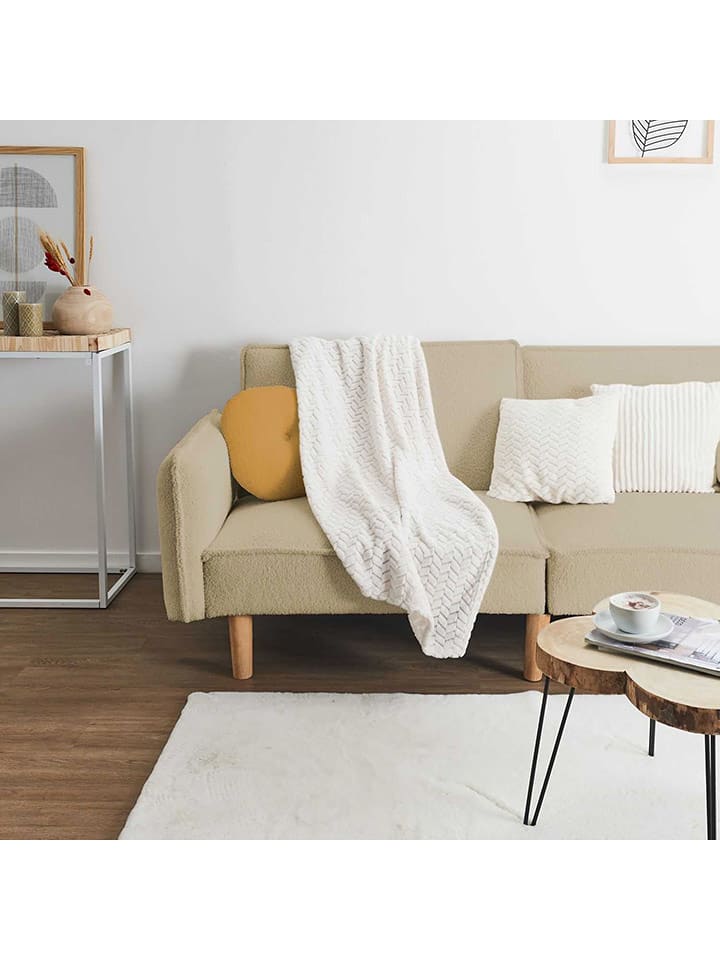 The Home Deco Kids Koc w kolorze kremowym - 150 x 120 cm rozmiar: onesize