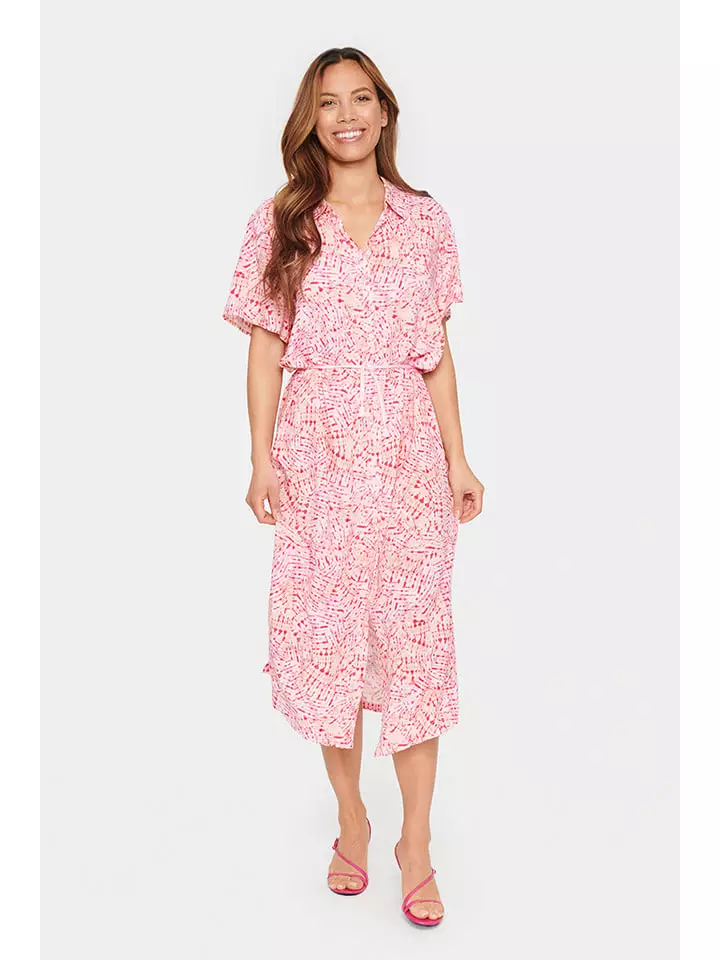 SAINT TROPEZ Sukienka w kolorze jasnoróżowo-czerwonym rozmiar: L