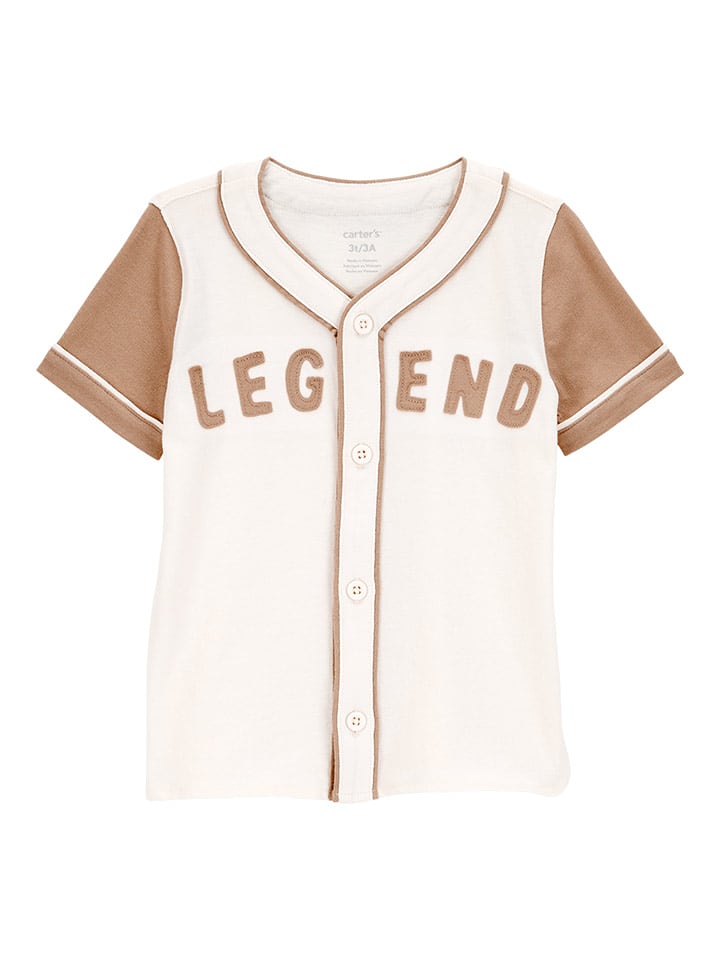carter's Koszulka w kolorze jasnobrązowo-białym rozmiar: 110