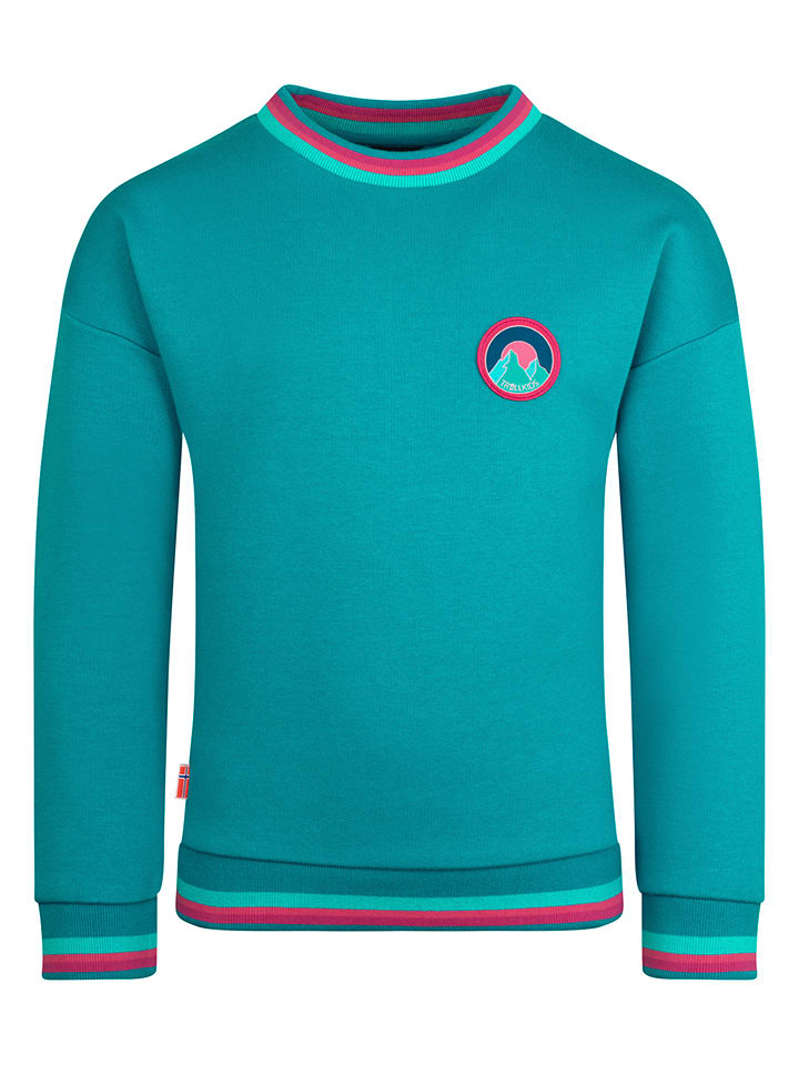 Trollkids Bluza "Senja" w kolorze turkusowym rozmiar: 152