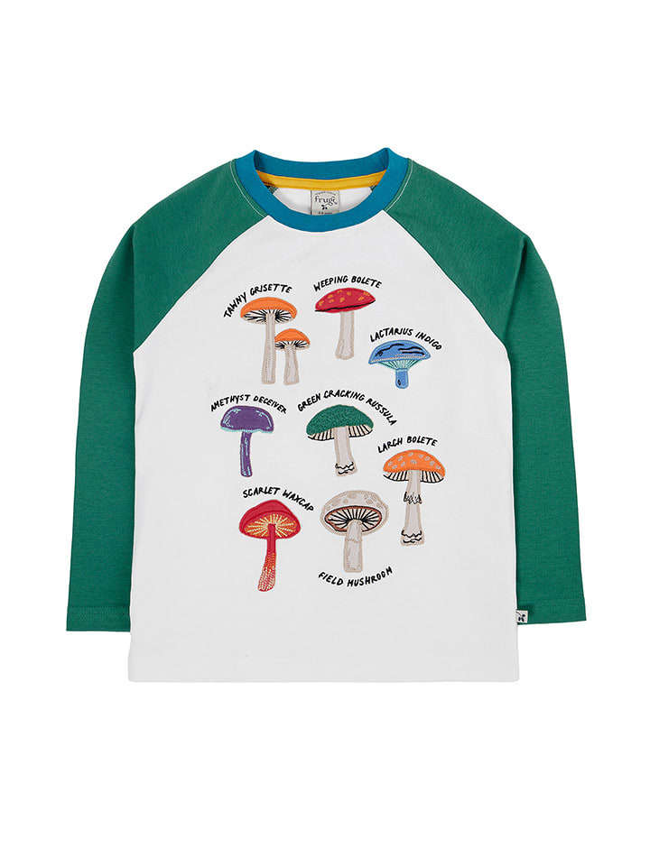 Frugi Koszulka "Ace" w kolorze biało-zielonym rozmiar: 128/134
