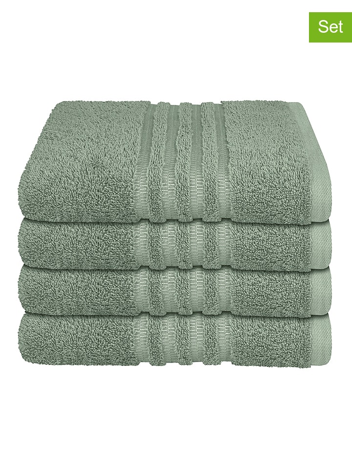 Schiesser Ręczniki (4 szt.) "Milano" w kolorze jasnozielonym do rąk rozmiar: 50x100 cm