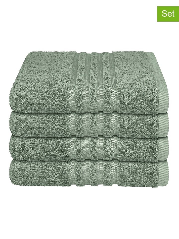 Schiesser Ręczniki (4 szt.) "Milano" w kolorze jasnozielonym do rąk rozmiar: 50x100 cm