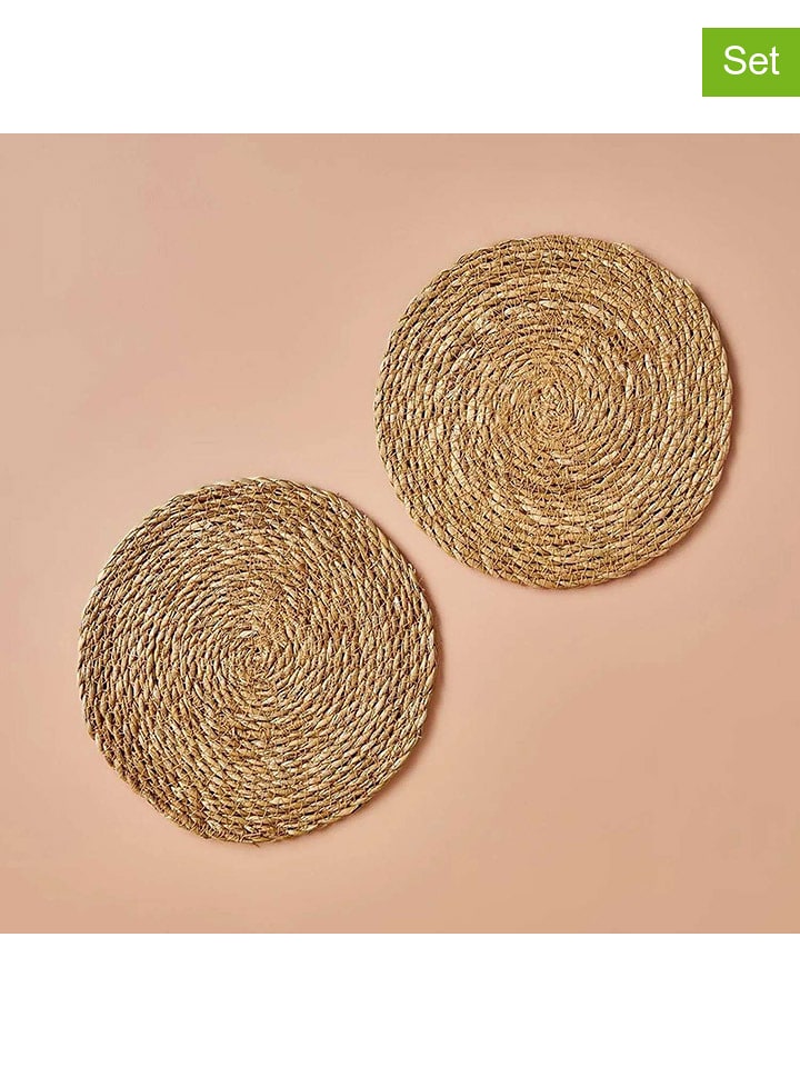 Violeta Home Podkładki (2 szt.) w kolorze jasnobrązowym - Ø 20 cm rozmiar: onesize