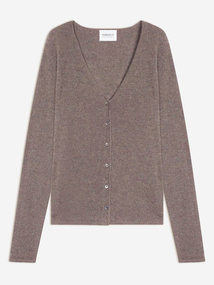 Perfect Cashmere Kaszmirowy kardigan "Paige" w kolorze szarobrązowym rozmiar: XL
