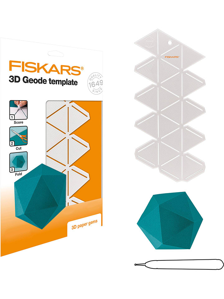 Fiskars Szablon 3D "Geoda" w kolorze białym - Ø 9 cm rozmiar: onesize