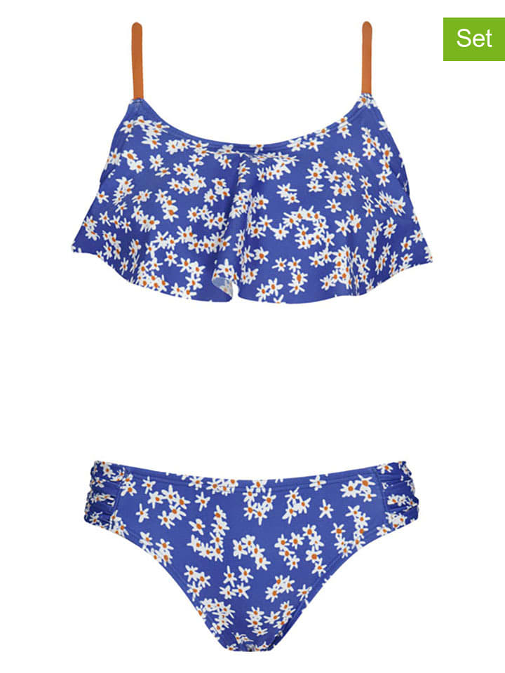 Barts Bikini "Moave Ruffle Top" w kolorze niebiesko-biało-pomarańczowym rozmiar: 116