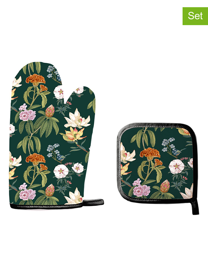 Madre Selva 2-częściowy zestaw w kolorze zielonym ze wzorem rozmiar: onesize