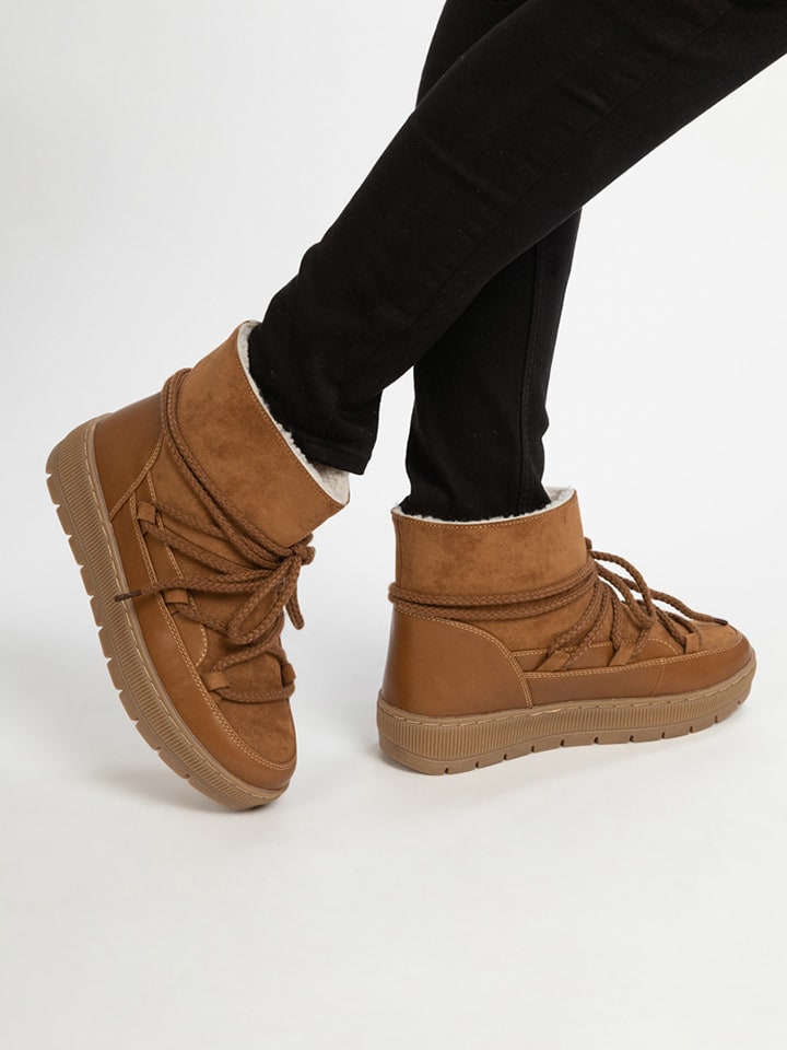 Bellucci Botki zimowe w kolorze jasnobrązowym rozmiar: 40