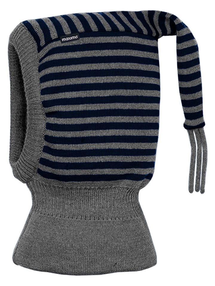 MaxiMo Wełniana kominiarka w kolorze szaro-granatowym rozmiar: 51 cm