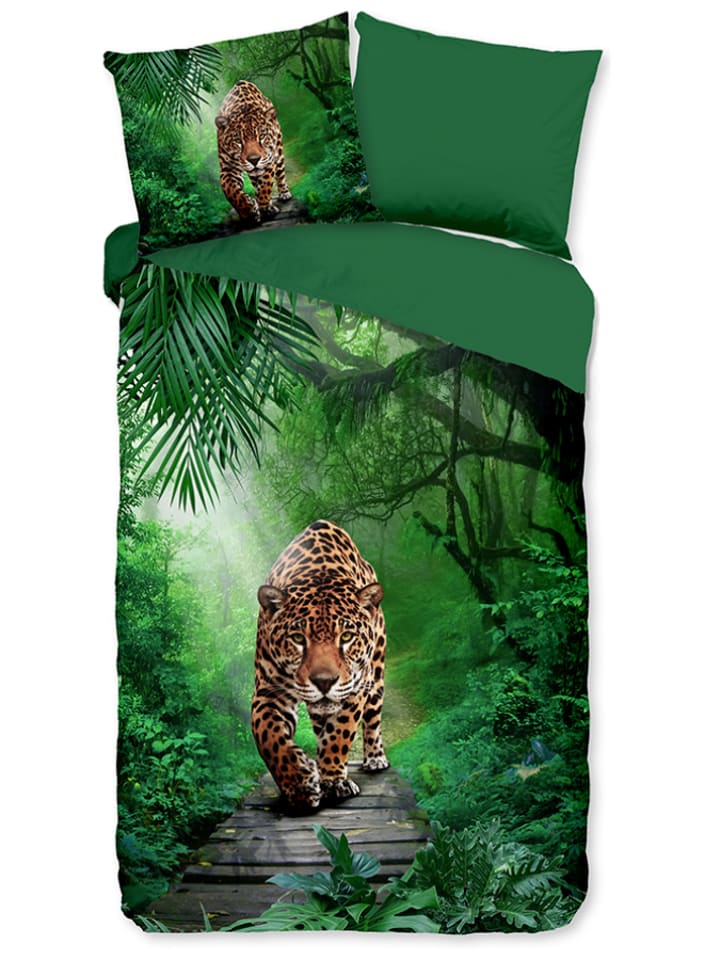 Pure Komplet pościeli "Amazone" w kolorze zielonym z mikrofibry rozmiar: 240x220 cm