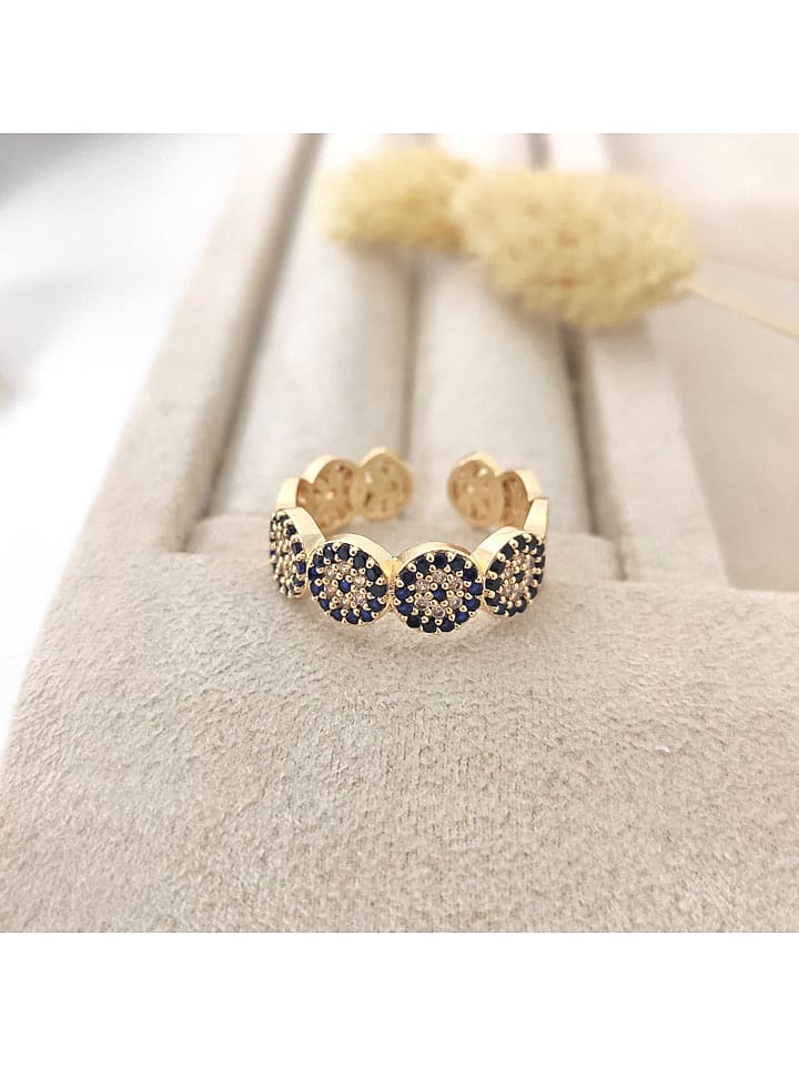 Nakkash Pozłacany pierścionek z cyrkoniami rozmiar: onesize