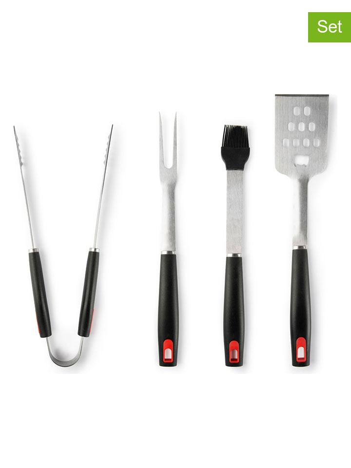 Trendy Kitchen by EXCÉLSA 4-częściowy zestaw "BBQ" w kolorze czarnym rozmiar: onesize