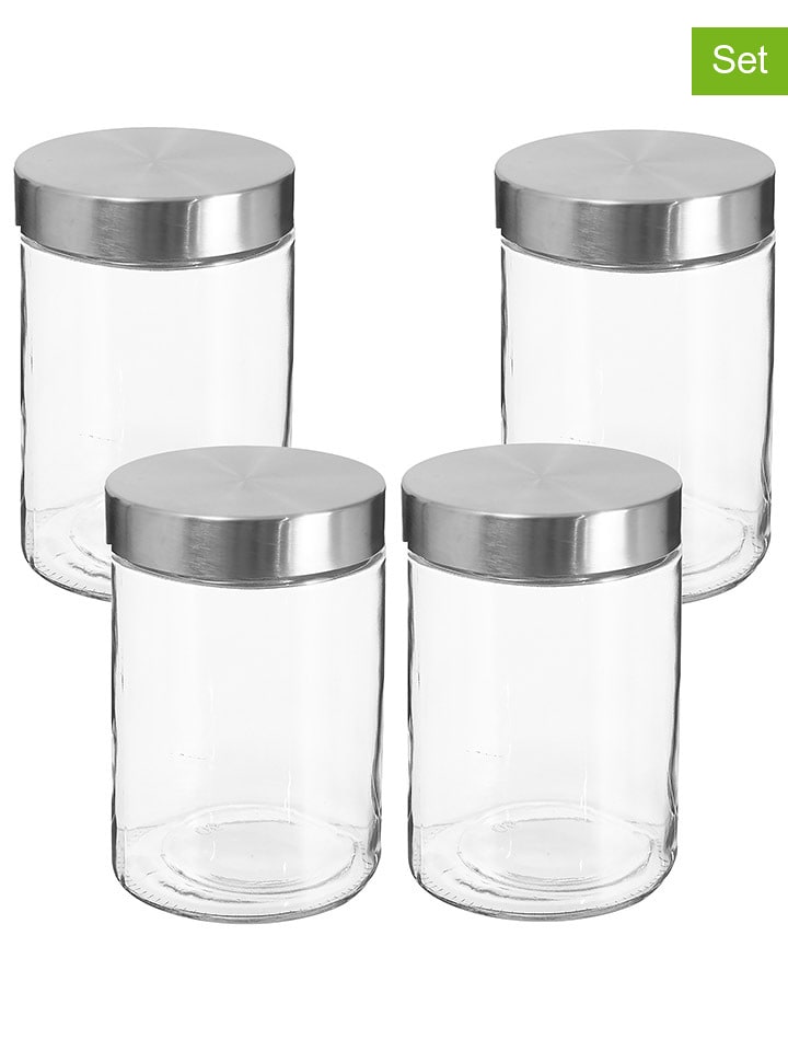 Joybos Słoiki (4 szt.) w kolorze srebrnym - 1,2 l rozmiar: onesize