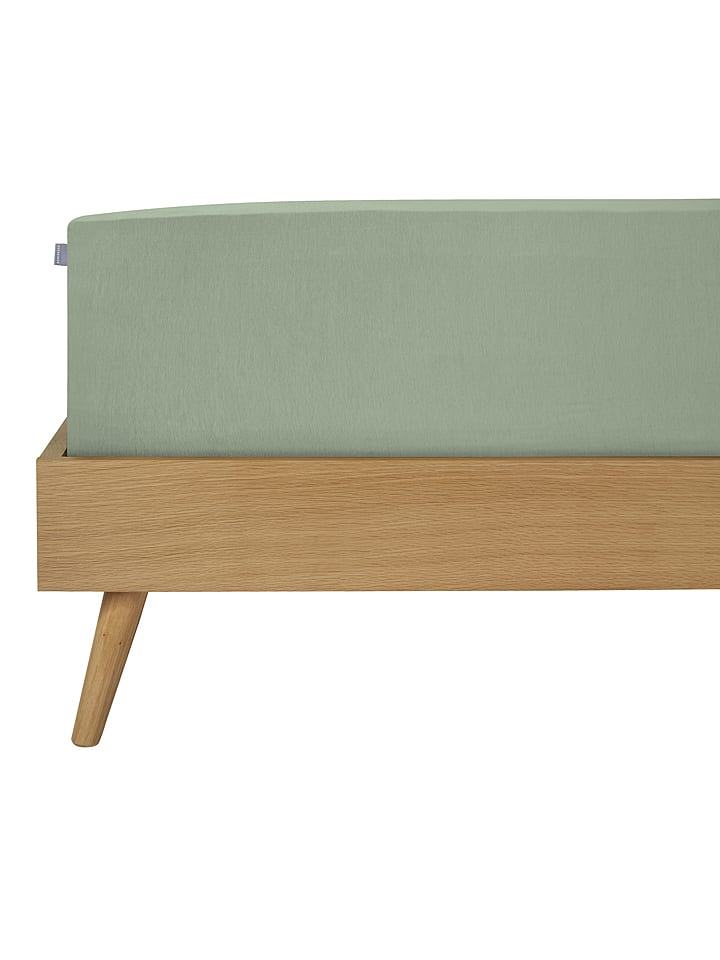 Schiesser Dżersejowe prześcieradło w kolorze zielonym na gumce rozmiar: 150x200 cm