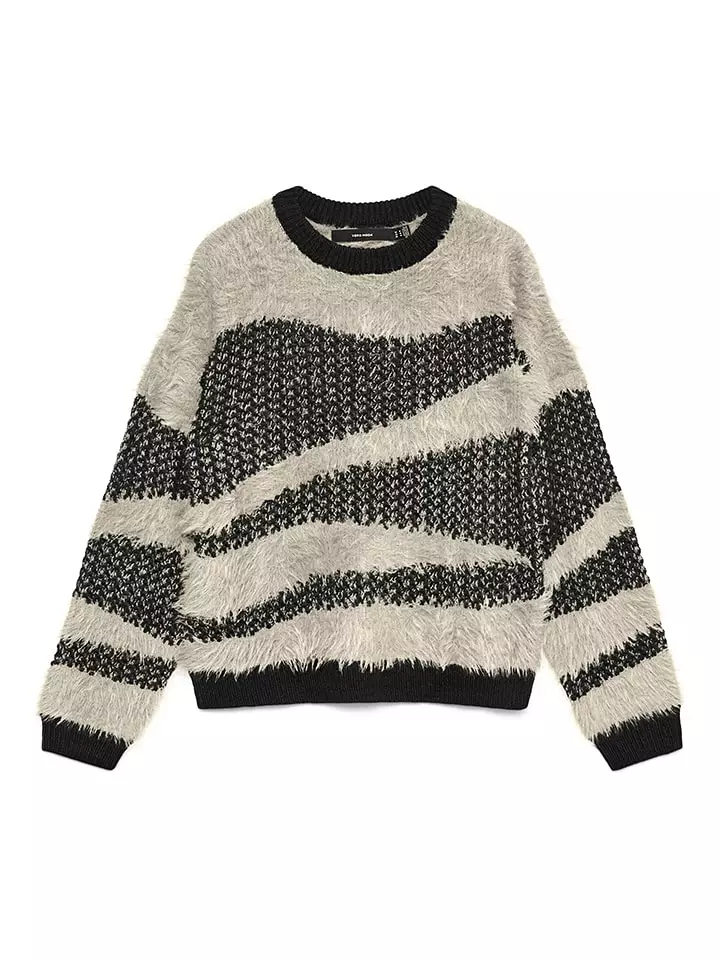 Vero Moda Sweter w kolorze kremowo-antracytowym rozmiar: XL
