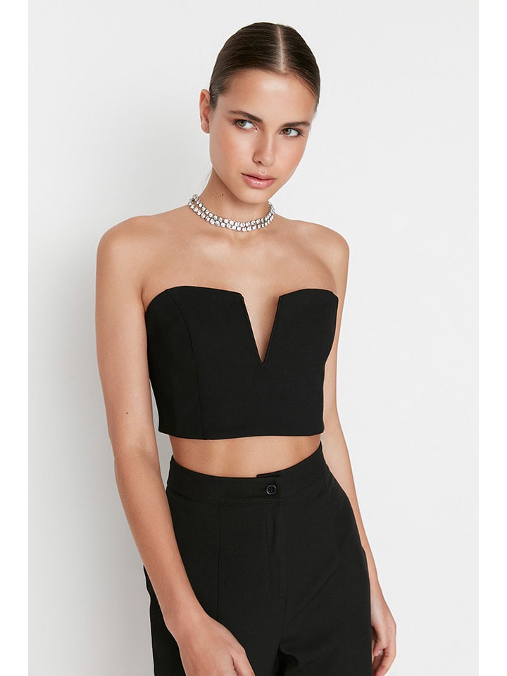 trendyol Top w kolorze czarnym rozmiar: 38